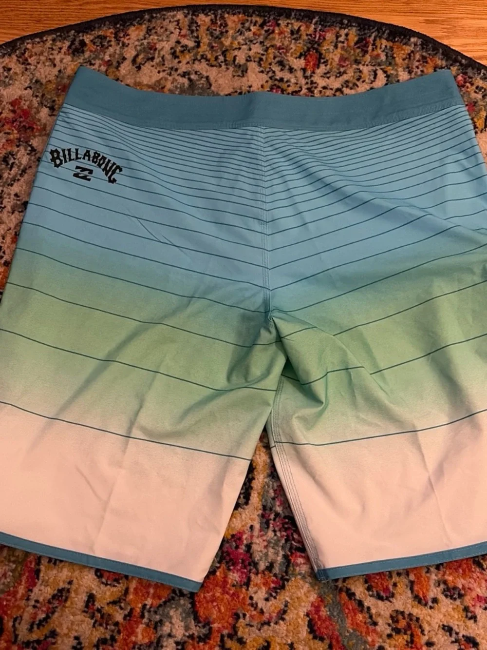 Billabong Men’s Blue Green White Gradient Boardshorts